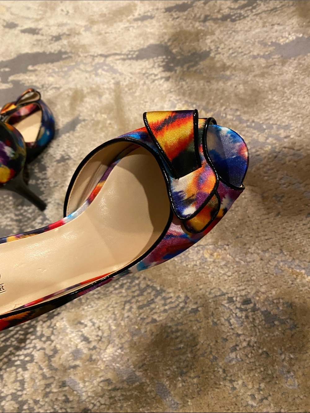 Coach satin colorful kitten heels peep toe - Picture 9 of 12